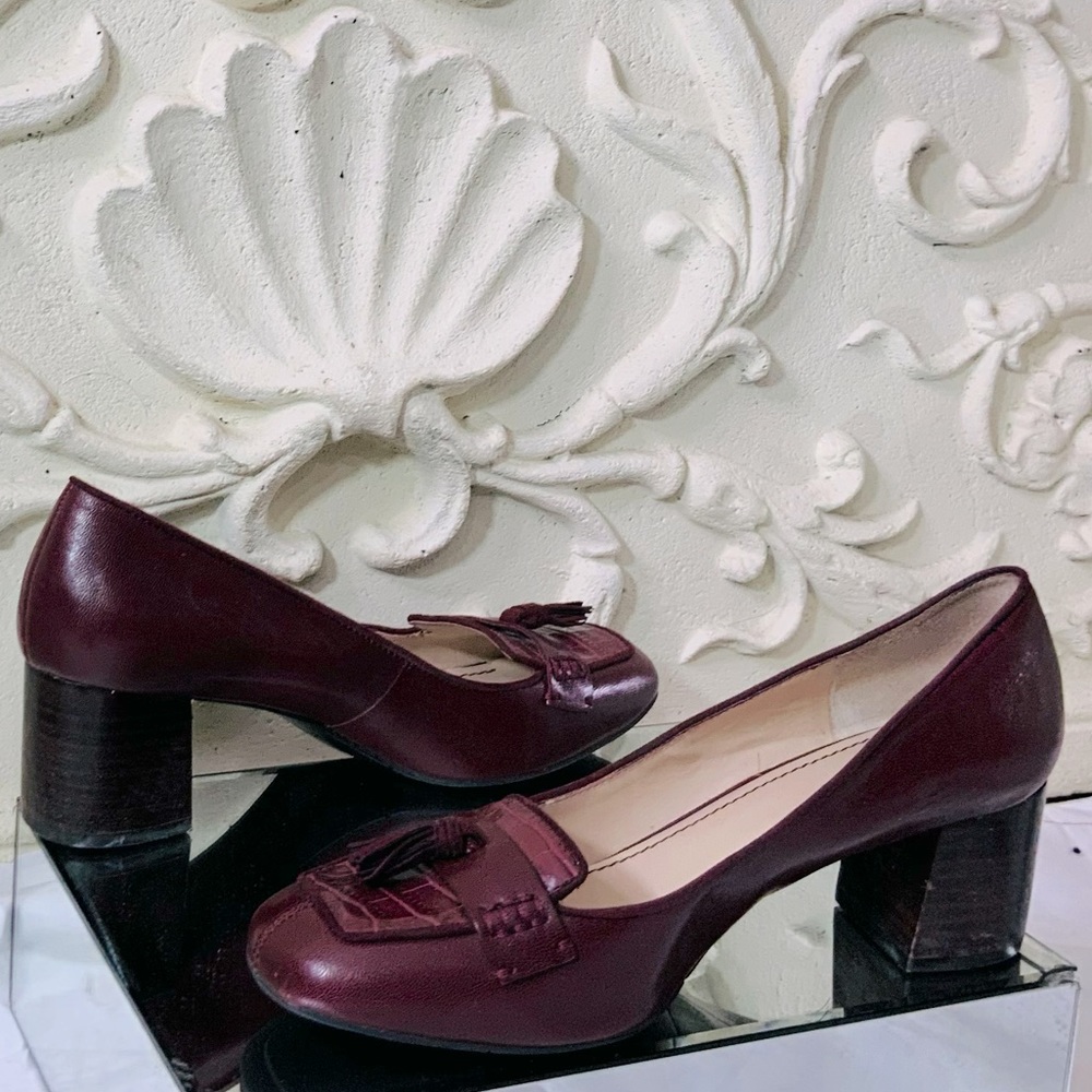 Nine West Burgundy Leather Croc Embossed Loafer NWOT - Picture 11 of 11